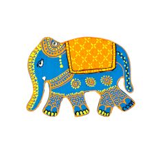 Handcrafted Folk Elephant Fridge Magnet Kitchen Decor